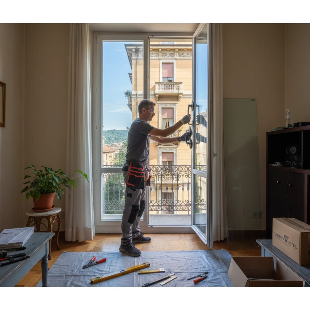 Vetraio professionista al lavoro a Torino